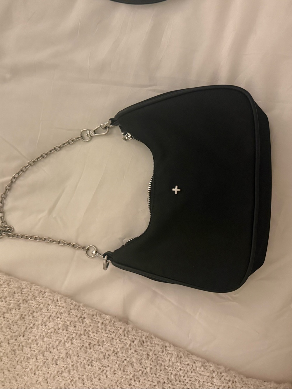 Princess Polly black nylon shoulder bag